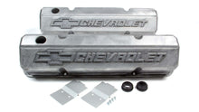 Load image into Gallery viewer, Proform Valve Covers; Slant-Edge Tall; Alum; Unpolished w/ Raised Bowtie Logo; SB Chevy 141-939