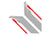 Sideburns Fender Decal Silver APR / Red Stripe APR