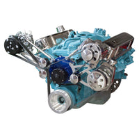 CVF Racing Polished Pontiac serpentine conversion kit, A/C, Power Steering & Alternator, PONT-SERPENTINE-AC-EWP
