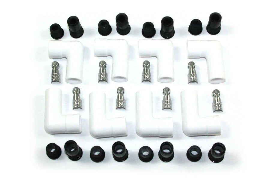 Ceramic Spark Plug Boot Kit 90-Deg 8pk White 8501HT-8