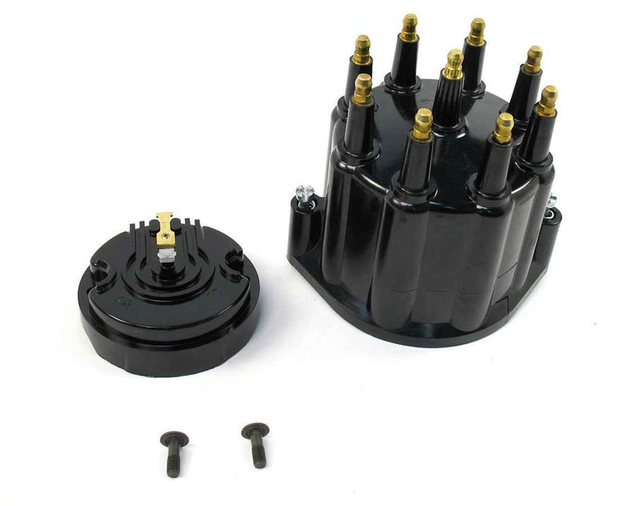 Dist. Cap & Rotor Kit - Black w/Male Tower D600710