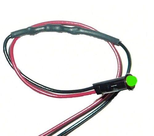 Painless Wiring LED Dash Indicator Light; 1/8 in.; Green; 80202