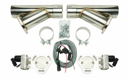Pypes Dual Electric Exhaust Cutout 3in | Clamp-On Kit w/ Y-Pipes | HVE10K3