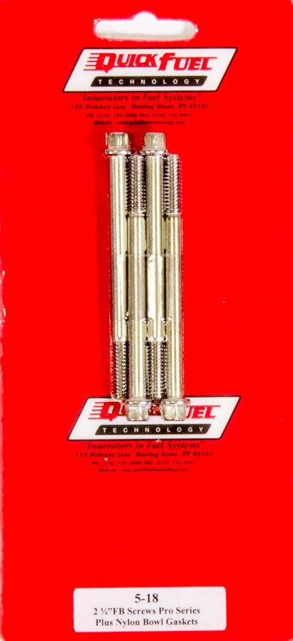 Fuel Bowl Screws - Pro Series - 4-Pack 5-18QFT