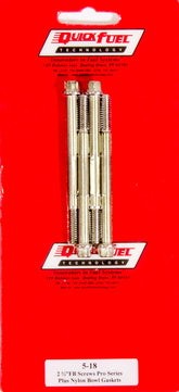 Quick Fuel Technology 2 3/4" Fuel Bowl Screws Pro Series Bowls (1/4" Hex Head) 5-18 5-18QFT