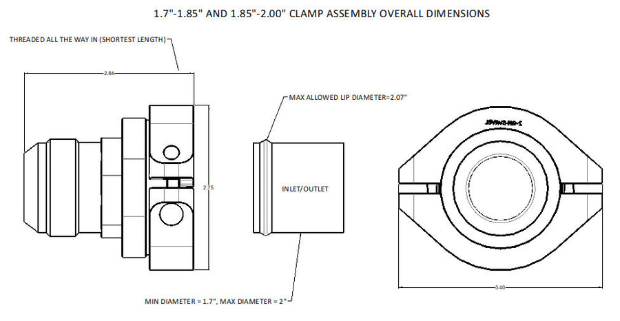 CVF Racing clamp-on compression -AN radiator and water pump fitting kit, RAD-AN-KIT
