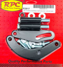 Load image into Gallery viewer, Racing Power Company BBC Saginaw Power Steer Bracket Swp Black R3817