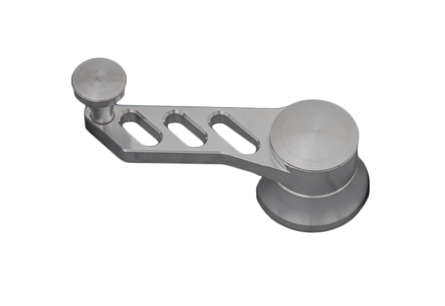 CVF Racing Polished Slotted Design billet quarter window crank handles, universal fit, QWC-1-KIT