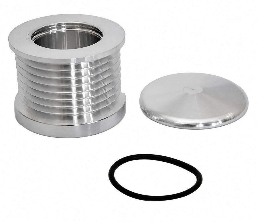 CVF Racing polished billet 8-rib alternator pulley and cap for Mechman alternators, S-SBC1ALT-MM