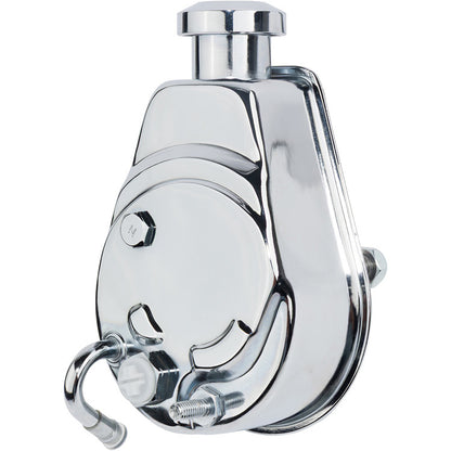 CVF Racing triple plated chrome Saginaw power steering pump with 5/8 in. keyway shaft, SAGINAW-PUMP-KEY