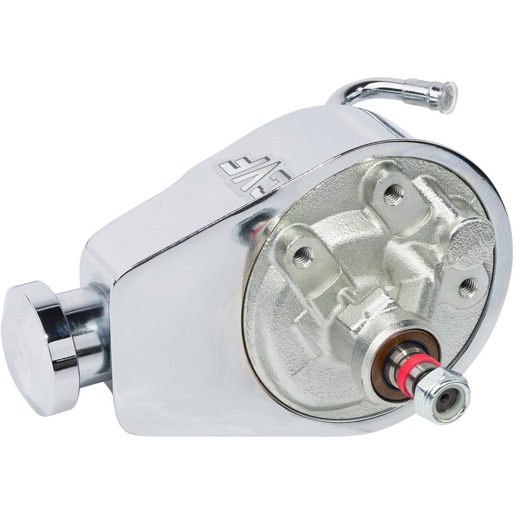 CVF Racing triple plated chrome Saginaw power steering pump with 5/8 in. keyway shaft, SAGINAW-PUMP-KEY