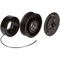 CVF Racing black Sanden style AC compressor clutch with 8-rib serpentine pulley, SANDEN-CLUTCH-8RIB