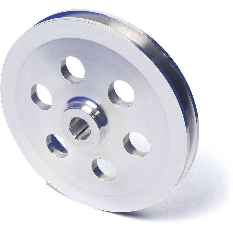 CVF Racing polished billet keyed Saginaw power steering pulley for CVF Ford 351C brackets, SBC2PS