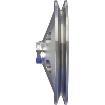 CVF Racing polished billet deep offset keyed Saginaw power steering pulley, SBC3PS