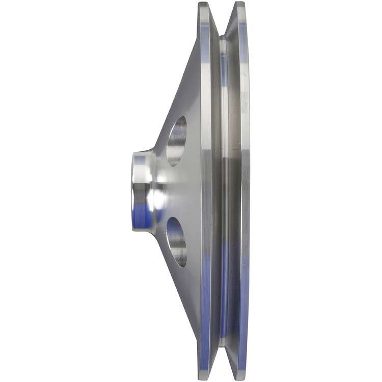 CVF Racing polished billet deep offset keyed Saginaw power steering pulley, SBC3PS