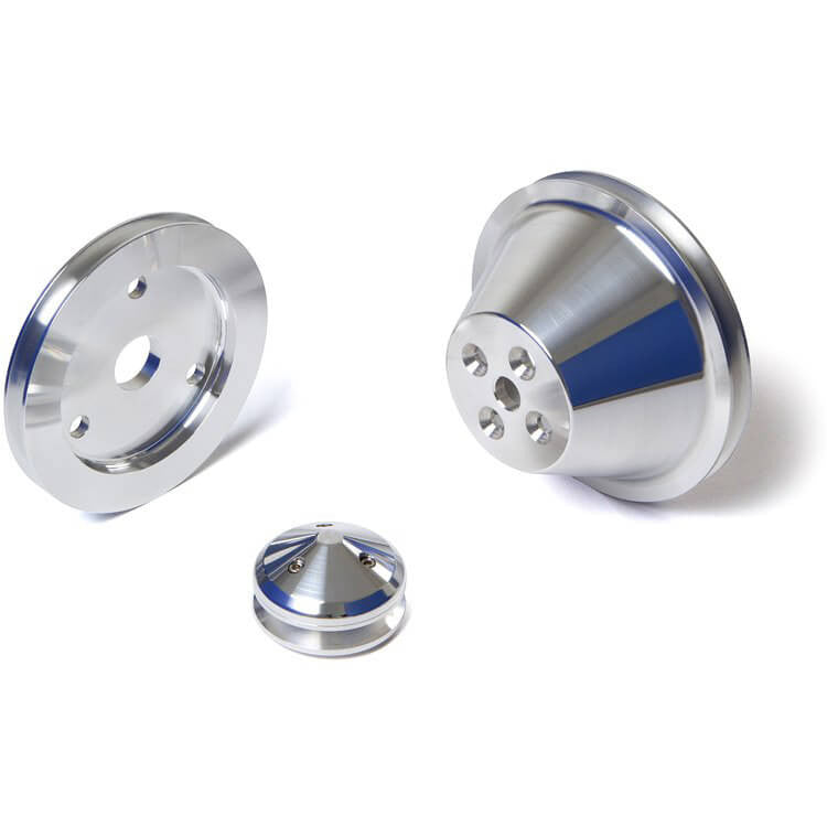 CVF Racing SBCS1KIT Billet V-Belt Pulley Kit, Polished