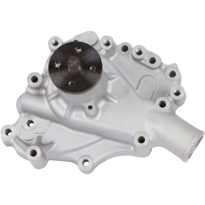 CVF Racing satin cast aluminum mechanical water pump with driver-side inlet for Ford 289, 302 and 351W, SBFL-WP