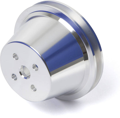 CVF Racing Polished billet V-belt pulley kit for Ford small block, 4-bolt damper, driver's side lower hose, SBFL2KIT