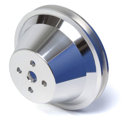 CVF Racing polished 1 groove underdrive water pump pulley for Ford 302, 351W, 351C, 351M and 400, SBFL1WP