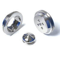 CVF Racing Polished billet V-belt pulley kit for Ford 289/302/351W with Ford Racing short water pump, SBFS1KIT-FR
