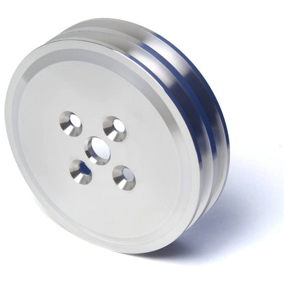 CVF Racing Polished billet V-belt pulley kit for Ford 289/302/351W with Ford Racing short water pump, SBFS2KIT-FR