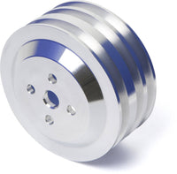 CVF Racing Polished 3-groove billet water pump pulley for Ford 289/302/351W small block, 4-bolt damper, SBFS3WP-HF