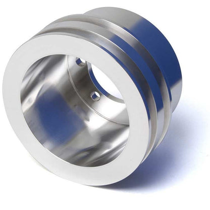 CVF Racing polished billet 2-groove V-belt crank pulley for Chrysler small block 318/340/360, SCRL2CR
