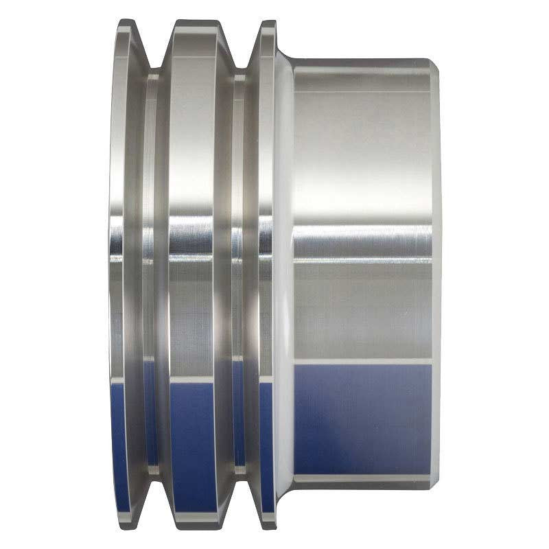 CVF Racing polished billet 2-groove V-belt crank pulley for Chrysler small block 318/340/360, SCRL2CR
