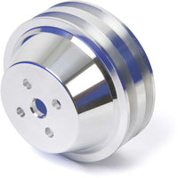 CVF Racing polished billet 2-groove V-belt water pump pulley for Chrysler small block 318/340/360, SCRL2WP