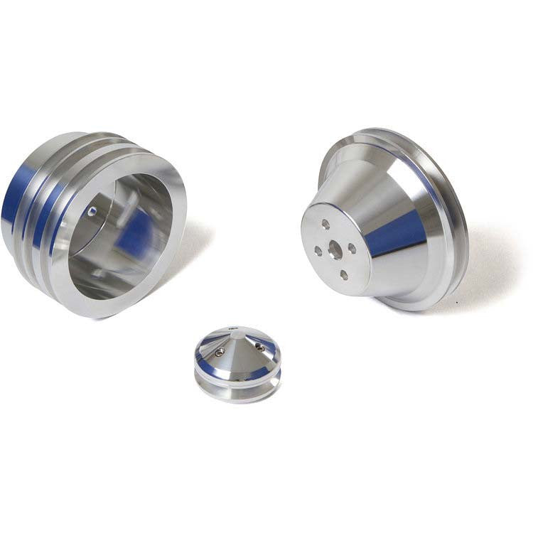 CVF Racing polished billet V-belt pulley kit for Chrysler small block 318/340/360, SCRL3KIT