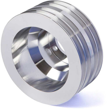 CVF Racing polished billet 4-groove V-belt crank pulley high flow for Chrysler small block 318/340/360, SCRL4CR-HF