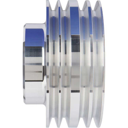 CVF Racing polished billet 4-groove V-belt crank pulley high flow for Chrysler small block 318/340/360, SCRL4CR-HF