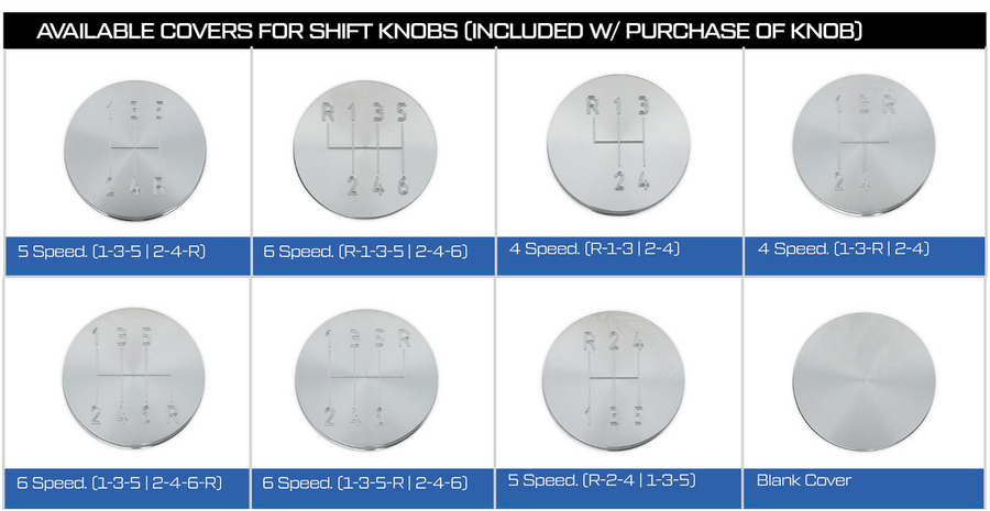 CVF Racing cylinder style billet shift knob, universal fit, SK-1
