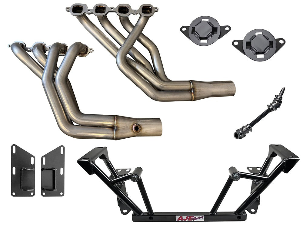 Speed Engineering LT swap longtube headers AJE K-member 1979-2004 Ford Mustang Fox Body SN95 Gen V LT1 LT4 LT5 kit