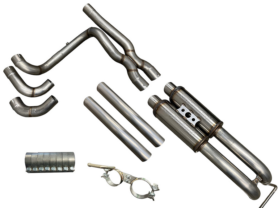 Speed Engineering 1999 to 2019 Silverado Sierra true dual exhaust single cab axle exit stainless 3 inch system