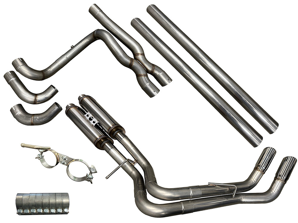 Speed Engineering 2007 to 2019 Silverado Sierra true dual exhaust rear exit stainless 3 inch system crew cab extended cab