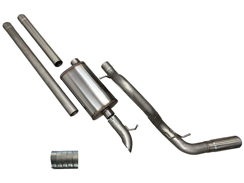 Speed Engineering 2007 to 2024 Silverado Sierra 3.5 inch single exhaust stainless system performance muffler