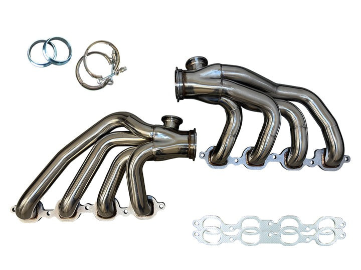 Speed Engineering universal LT 1-3/4 turbo headers forward facing upward LT1 LT4 stainless turbo manifolds