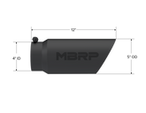 Exhaust Tip 5 Inch O.D. Dual Wall Angled 4 Inch Inlet 12 Inch Length-Black Finish MBRP