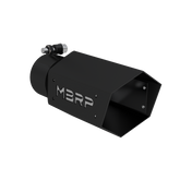 Universal 4 Inch Hexagon Shaped 3 Inch ID Inlet 10 Inch Assembled Stainless Hardware MBRP Armor BLK Exhaust Tip MBRP
