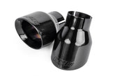 Double-Walled 4 Inch Slash-Cut Tips (Polished Diamond Black) Set of 2 Fits Universally on Various APR Exhaust Systems APR