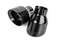 Double-Walled 4 Inch Slash-Cut Tips (Polished Diamond Black) Set of 2 Fits Universally on Various APR Exhaust Systems APR