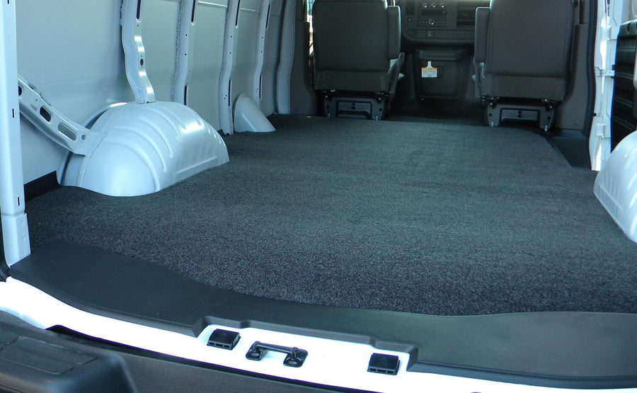 Vanrug Cargo Mat 15+ Ford Transit Long Wheel Base (M) - 148 inch WB w/o extended body 3/4 Inch Closed Cell Foam Mat Size 132 3/16 Inch x 68 5/16 Inch Charcoal BedRug