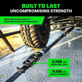Rhino USA Heavy Duty Vehicle Tie Down Kit- Green