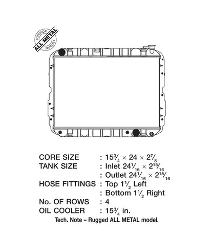 CSF 4-Row All-Metal Radiator — 1981-1987 Toyota Land Cruiser | 4.2L, Automatic | 2708