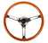 NRG Reinforced Steering Wheel (360mm) Classic Wood Grain w/Chrome Cutout 3-Spoke Center