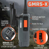 Rugged Radios Waterproof GMRS Handheld Radio with NOAA Alerts - FM Radio