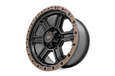 Rough Country Rough Country 79 Series Wheel | One-Piece | Semi Gloss Black w/Bronze Ring | 18x9 | 6x135 | -12mm 79181217A
