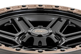 Rough Country 79 Series Wheel | One-Piece | Semi Gloss Black w/Bronze Ring | 15x8 | 5x5.5 | -19mm