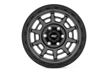 Rough Country 85 Series Wheel | Simulated Beadlock | Gunmetal Gray/Black | 17x9 | 6x5.5 |+25mm